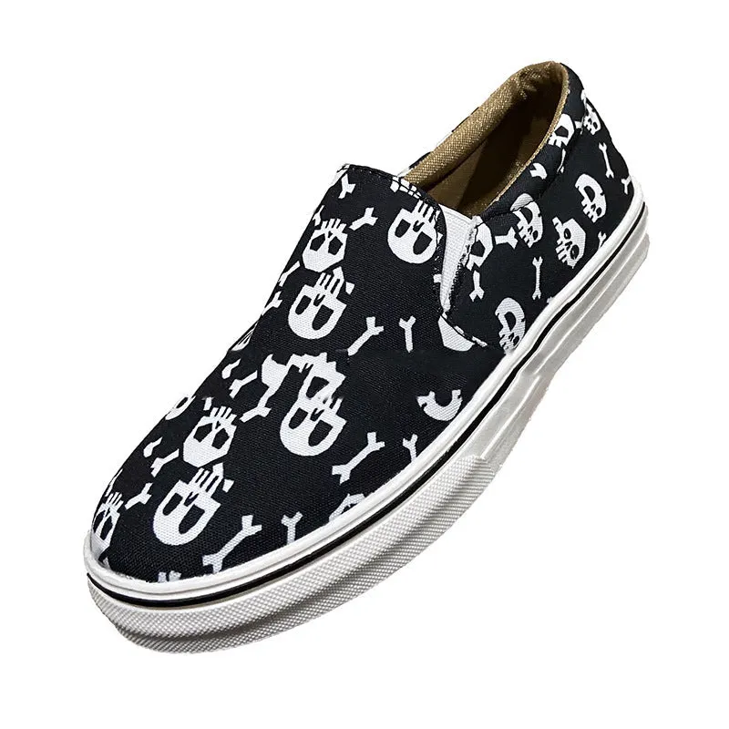 Always Halloween Skull Printed Canvas Design Shoes