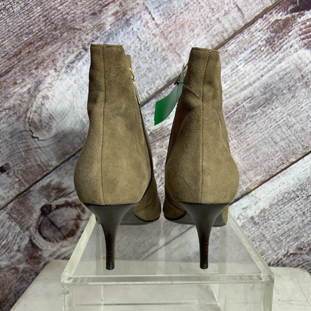 BRUNOMAGLI TAUPE SUEDE ANKLE BOOTIES SIZE 40/10 NWB TCC