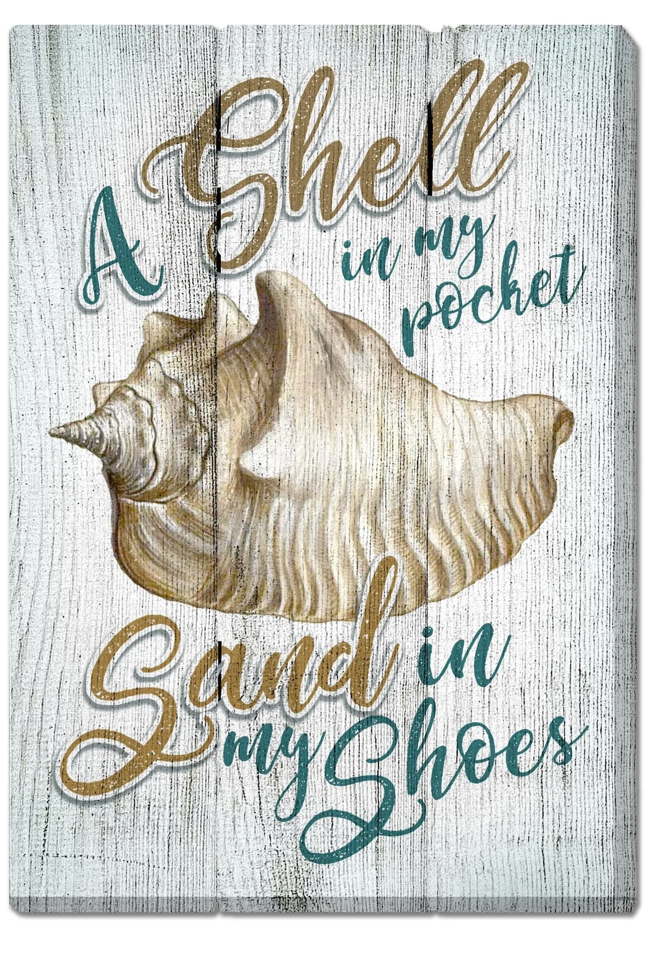 Coastal: Wooden Magnet: Shell in My Pocket
