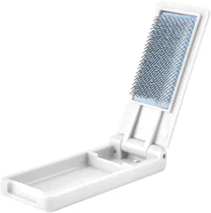 Dance Shoes Brush Portable Shoes Cleaner Brush with Foldable Lid for Latin Salsa Dancing (White)