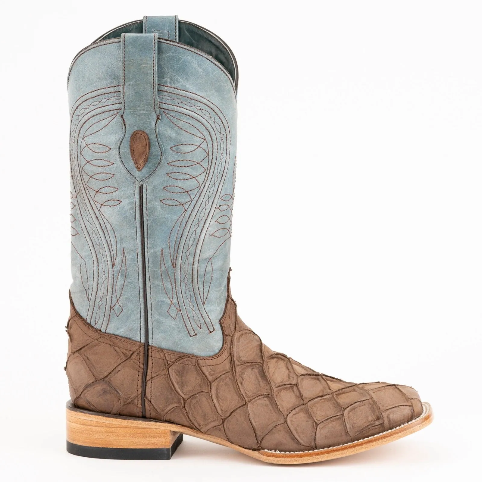 Ferrini Men's Bronco Pirarucu Print Square Toe Boots 43393-10