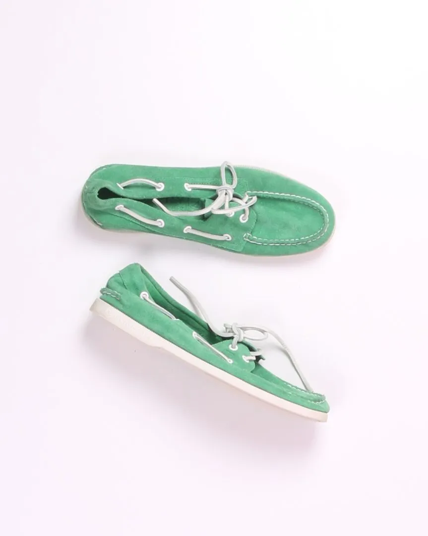 Green Sperry Boat Shoes, 9