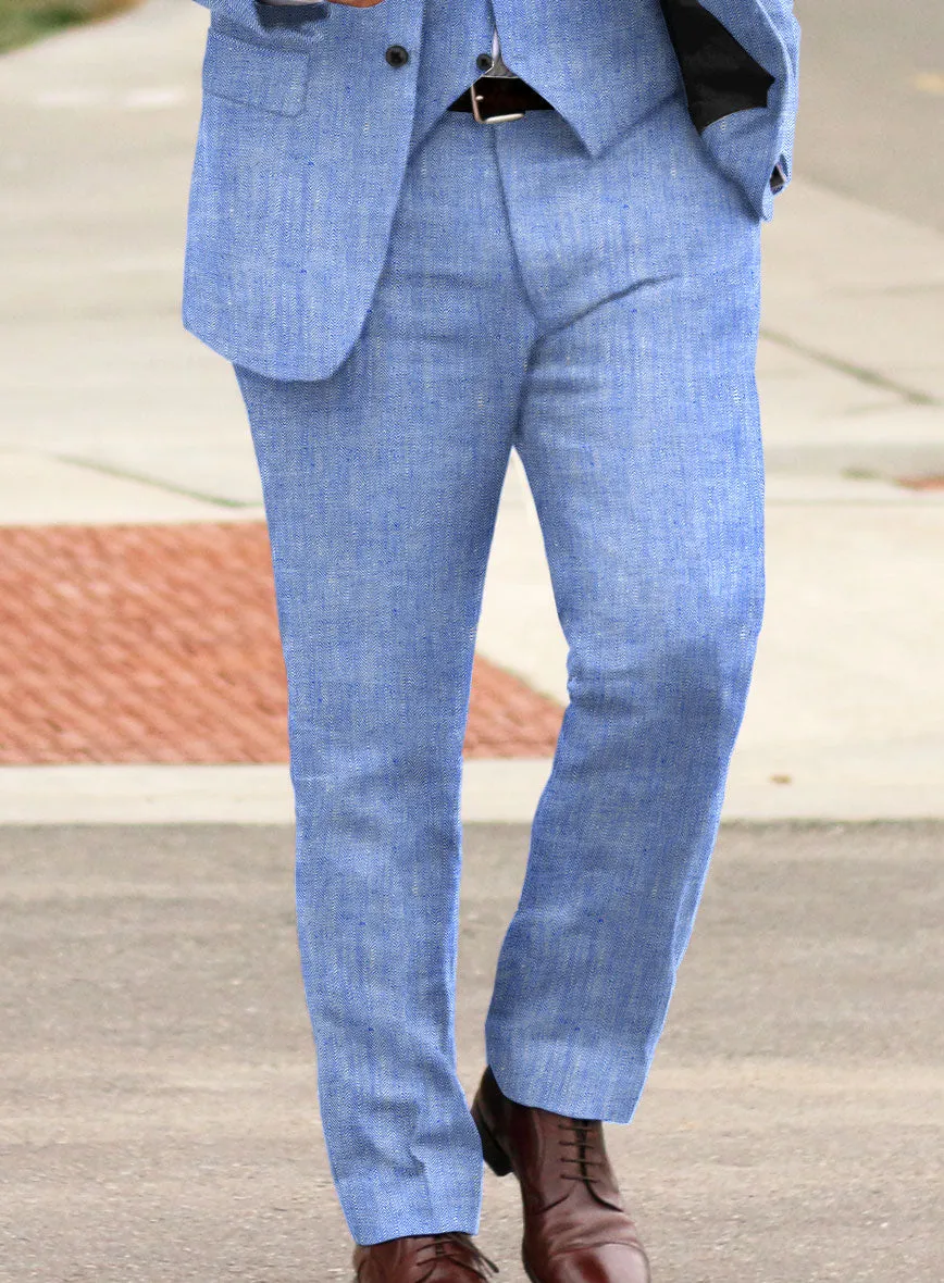 Italian Nile Blue Linen Pants