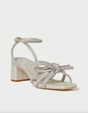 Loeffler Randall Mikel Leather Bow Mid-Heel in Cappuccino