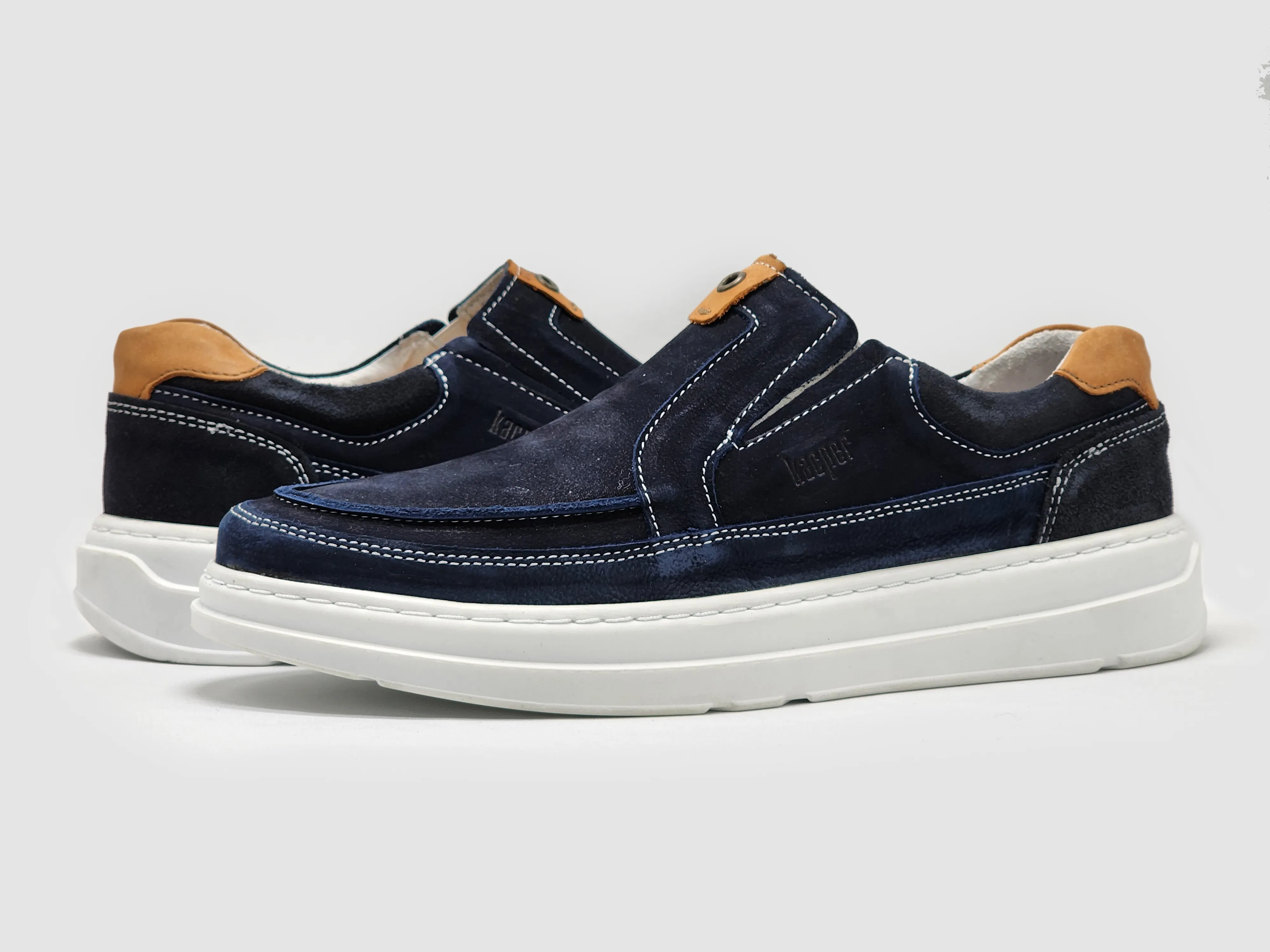 Men's Casual Slip-On Leather Shoes - Blue