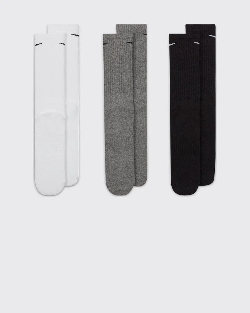 NIKE SB EVERYDAY CUSH CREW 3PACK - BLACK/WHITE/GREY964