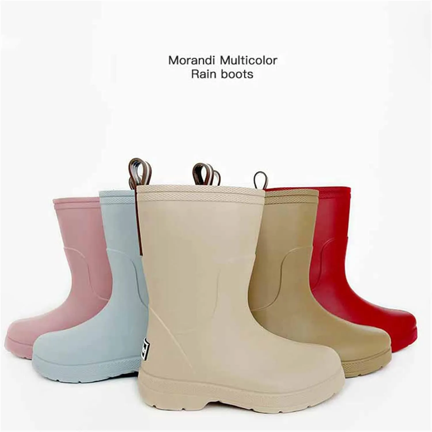 Toddler Slip on Rain Boots Kids Rain Boots Long Rainboots for Boys Girls Easy-on Lightweight Waterproof Mud Boot