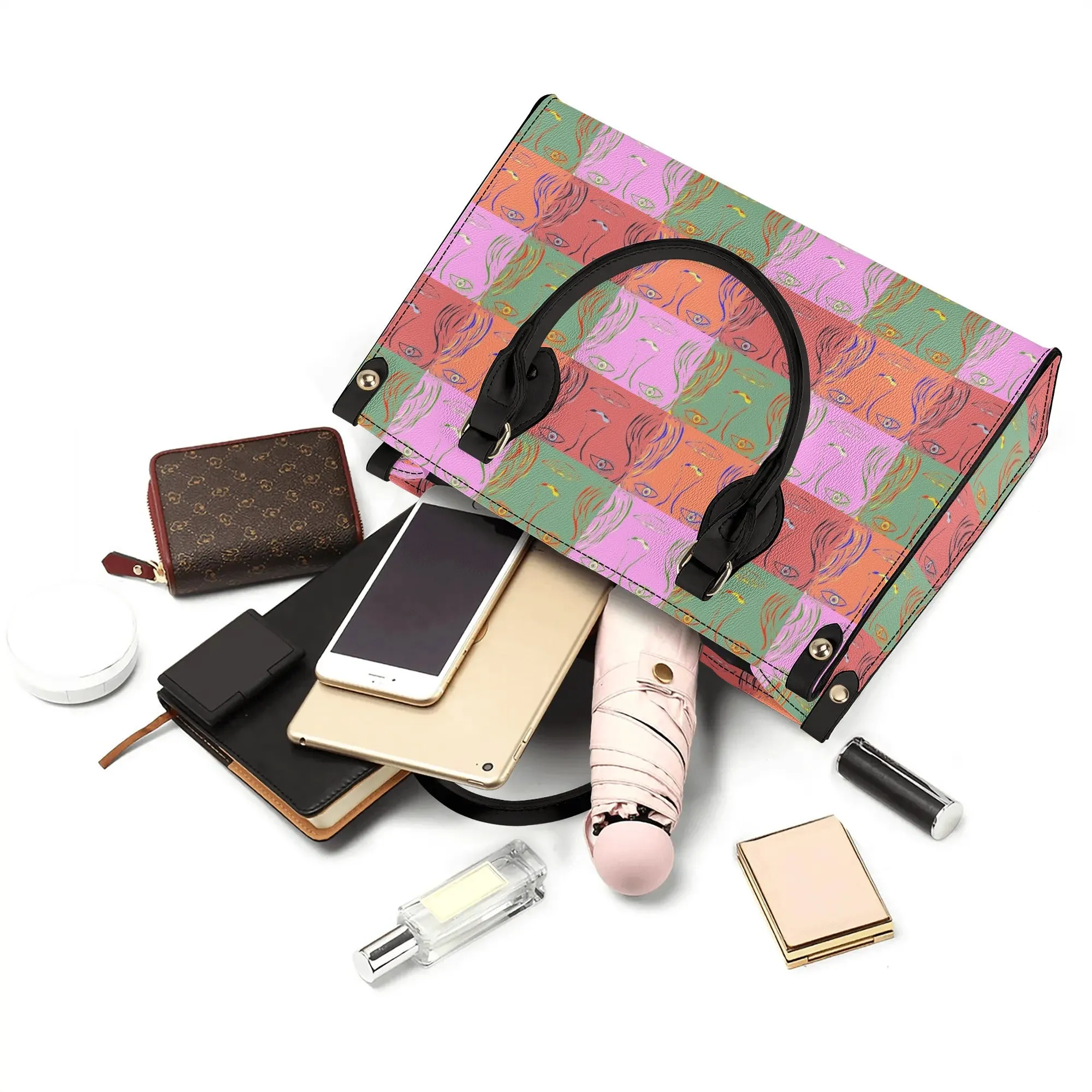 Womens PU Handbag - Woman Goes Pop!  - Designed by Concordia