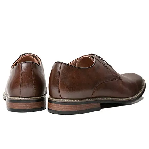 ZRIANG Mens Classic Dress Shoes Leather Lined Formal Oxfords (10.5 M US, Brown10)