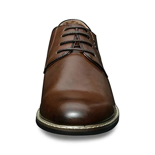 ZRIANG Mens Classic Dress Shoes Leather Lined Formal Oxfords (10.5 M US, Brown10)