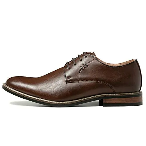 ZRIANG Mens Classic Dress Shoes Leather Lined Formal Oxfords (10.5 M US, Brown10)